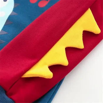 2019 Zīmola Jaundzimušo Zilais Dinozaurs Zvēru krekls Kid Baby Zēni Dinozauru Topi Kapuci sporta Krekls Mētelis Hoodies Drēbes Gadījuma Outwear