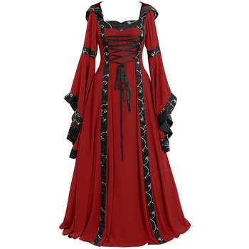 Viduslaiku Cosplay Tērpi Sievietēm Halloween Karnevāls Viduslaikos Skatuves Sniegumu Gothic Retro Tiesa Viktorijas Kleita S-5XL