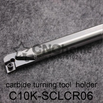 C10K-SCLCR06, karbīda virpošanas instrumentu turētāja diametrs 10mm garums izmantots 125mm izmanto volframa ielikt CCMT060202/CCMT060204