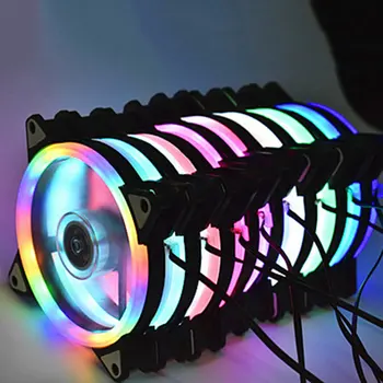12cm Dual Aurora Dubulta Atvēruma, Ventilators RGB Gadījumā Ventilators Pc Case Fan Saules Coolercase Verstelbare Datoru Koelventilator