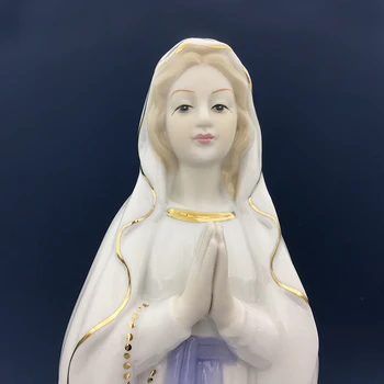 Smalkās Keramikas Vissvētākās Jaunavas Marijas Statuja Porcelāna Renesanses Kolekciju Svētā Marija Dievmātes Mājas Apdare Smalku Dāvanu