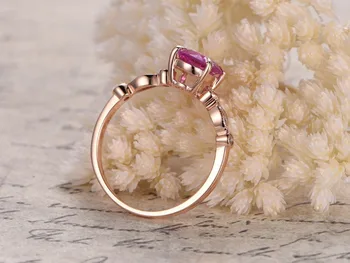 WYJZY Inkrustēts rozā zircon gredzenu sieviešu modes atbilstošas rotas mazām un vienkāršām OLA gadījuma, klasiskās rotaslietas jubileju gredzenu