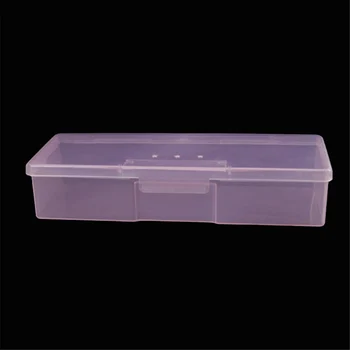 7.5*3.8*19 cm Manikīra instrumentu glabāšanas kaste Portatīvo komplektu Pārredzamu Piemērota, lai uzglabātu nail art ABS