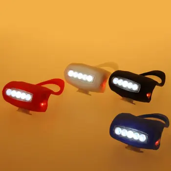 Jaunu Velosipēdu 7 LED Silikona Super Varde Galvas Lukturis Brīdinājums Aizmugurējās Gaismas