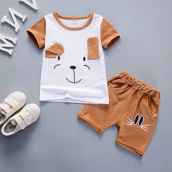 Zēnu Apģērbu Komplekti 2018. Gada Vasaras Bērnu Apģērbu Baby Toddler Multiplikācijas filmu suns Kokvilnas T-krekls Un Šorti Elsas Uzvalks Bērnu Apģērbu Komplekts