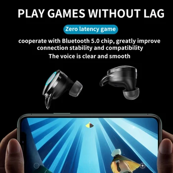 TWS Bluetooth Bezvadu Austiņas Trokšņu Slāpēšanas Spēļu Austiņas Ar Mic Lukturīti Brīvroku Earbuds Auss Sporta Austiņas