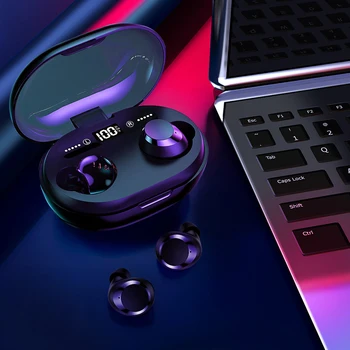 C8S TWS Bluetooth Bezvadu Austiņas Touch Kontroli Earbuds ar 2000mAh Power LED Displejs Enerģijas banka tālruni