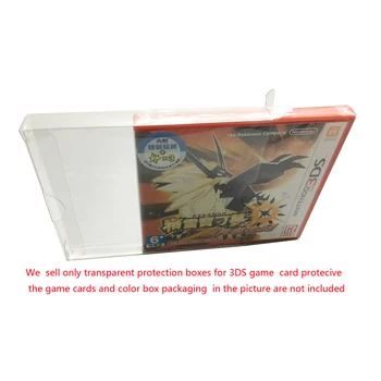 Skaidrs, caurspīdīgs lodziņš, 3DS MUMS JP spēles karti krāsu kaste plastmasas PET Protector savākšanas uzglabāšanas aizsardzības kaste