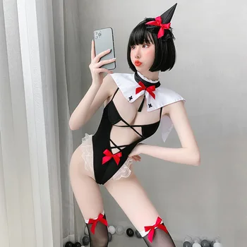 Sexy Redzēt Cauri Bodysuit Erotiska Apakšveļa Sievietēm Japāņu Kawaii Peldkostīmi Seksīga Mūķene Vienādu Cosplay Tērpi Sievietēm Pieaugušo Spēles