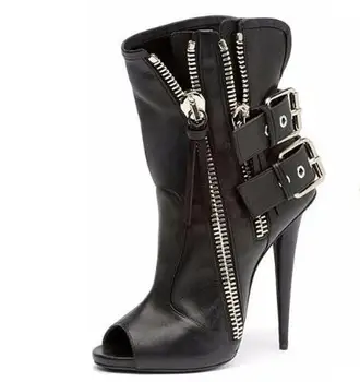 Sieviešu modes seksīgu augsta papēža līdz 2019. gada Pavasarī sprādzes&rāvējslēdzēju apdare peep toe super augsto smaili papēži woemn kurpes, melna, rozā