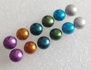 6pairs 6color 7-8mm multi-krāsainu saldūdens kultivētās pērles sudraba pārklājumu auskariem
