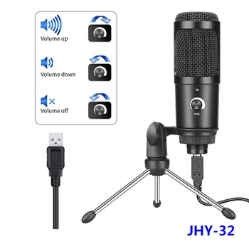 USB Atbalss Karaoke Kondensatora Mikrofons ar Datoru, Reģistrācijas Mājas Spēli Balss Online Klases Live Mikrofons