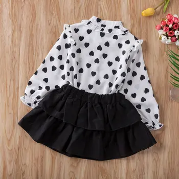 Pudcoco Baby Meiteņu Drēbes Cute Baby Toddler Lidot-Piedurknes Drukāt Krekls Topi Savirmot Mini Svārki 2gab Bērnu Apģērbs, Apģērbu Komplekts