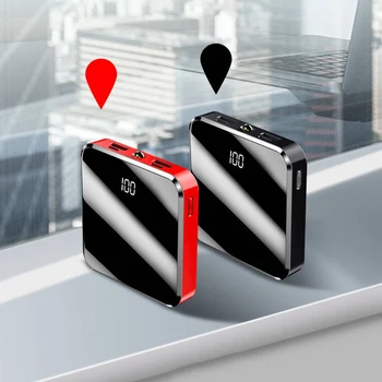 Mini Power Bank 30000mAh Mazs Izmērs, Liela Jauda, Portatīvo Lādētāju, 2 USB Spogulis Ekrāna Ārējo Akumulatoru Smart Mobilais Tālrunis