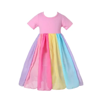 2020. Gadam, Modes Meitenes Puse Kleitas Eiropas Stila Drēbes Fillette Krāsains Bērnu Kleitas Meitenēm Toddler Meitene Princešu Kleitas