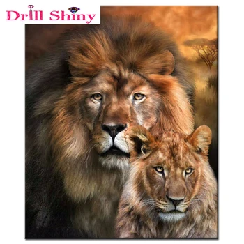 5d tautas Dimanta izšuvumi rhinestones dimantu Mozaīkas attēlu Dimanta izšuvumi dzīvniekiem Lauva rokdarbi Mājas Dekoru