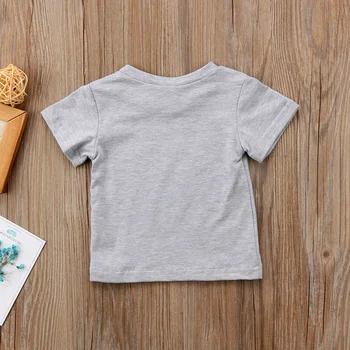 Jaunu Jaundzimušajiem Bērniem, Baby Zēni Meitene Vēstuli Dzīvnieku Kokvilnas Ar Īsām Piedurknēm Top T-Krekls Vasaras Drēbes