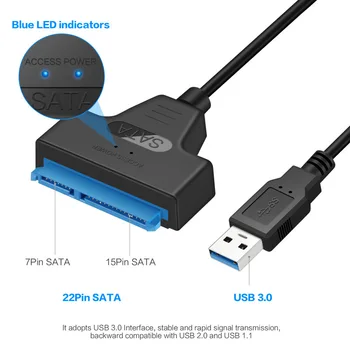 22-Pin SATA USB 3.0 Kabelis 6 gb / s 2.5