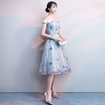 FADISTEE elegantas vakara balli puse kleitas ilgi stila kleitas Vestido de Noiva-line laivu kakla 3D-ziedu, ziedu mežģīņu kleita