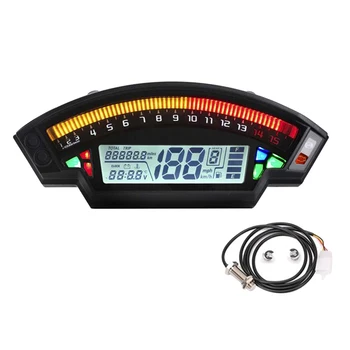 Motociklu Spidometrs, Universālo Ciparu LCD Odometra Integrētu Tahometrs, Ātruma Rādītājs Rādītājs ar Ātruma Sensoru