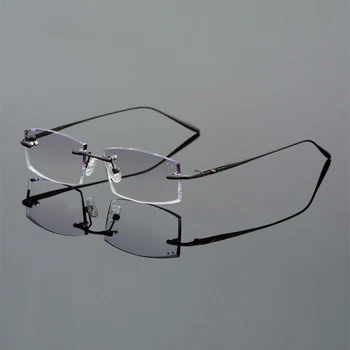 Jauns Modes Dimanta Apdari Glāzes Tīra Titāna Vīriešu Bezrāmju Tuvredzība un Hyperopia Brilles Vīriešu Brilles