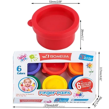 30ml 6 Košas Krāsas Mazgājamu Guaša krāsām, lai Bērni Skolā Pirkstu Krāsas D02 20 Dropship