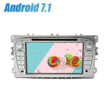 Android 7.1 1024*600 2Din 7 Collu Auto DVD Atskaņotājs Focus II, S-MAX, Mondeo, Wifi, GPS Navigācija, Bluetooth, Radio, stereo