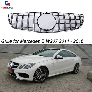 GT Izskatās Grili Priekšējo Režģi, kuru linuma Acs par Mercedes E Klases W207 2-durvju Coupe Cabriolet 2016 E300 E350 Facelift Sudraba