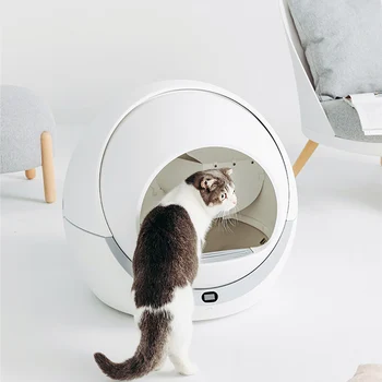 Automātiskā pašattīrīšanās kaķu smilšu smart spainis slēgts renes tualetes rotācijas mācību noņemams podiņš, mājdzīvnieku piederumi