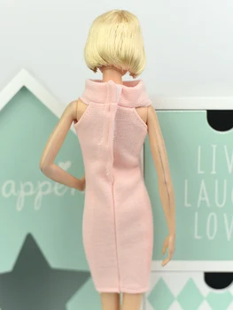 Rozā Modes Kleita Barbie Lelle Drēbes Vienā Gabalā Vakara Kleitas Vestido Drēbes Par Barbie Princess 1/6 Leļļu Piederumi
