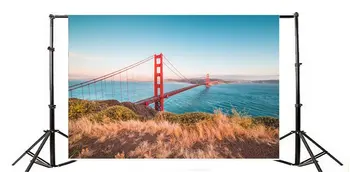 Fotogrāfijas Fons, Golden Gate Bridge, Amerikas Jūras Okeāna Sauso Zāli, Zilas Debesis Ceļojuma Veidu