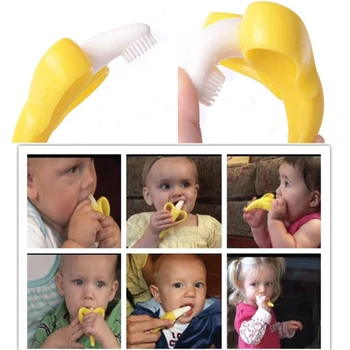 Bērnu Teether Rotaļlietas Toddle Drošu BPA Free Banānu Zobu Gredzenu Silikona Košļāt Zobārstniecības, Zobu Aprūpes Krelles Dāvana Zīdainim