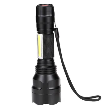 Jaudīgs Taktiskais Lukturītis 1* T6 LED+1*COB LED Lukturīti Ūdensizturīgs 4 Režīmi Lāpu Apgaismojums Camping Lanterna Medības