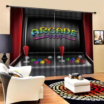 3d Aizkari Blackout Bērniem Guļamistaba Auduma Eiropas spēle Aizkari Foto Krāsotas 3D Aizkaru Dzīvojamā istaba