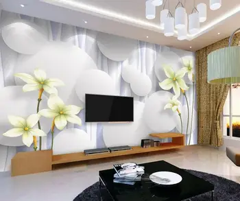 Pasūtījuma 3d tapetes-3d sienu gleznojumi tapetes ainava Romantisku ziedu tapetes, 3D TV fons, 3d sienas dzīvojamā istabā tapetes