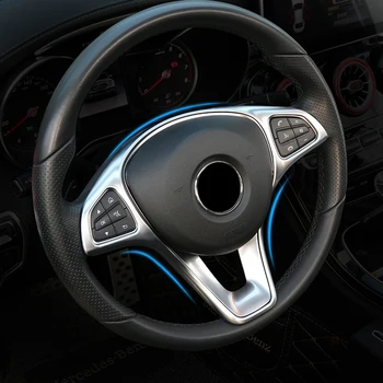 Pielāgot ABS uzlīme stūre pogu apdares dekoratīvā rāmja uzlīme piederumi Mercedes Benz W205 W213 GLA GLC E C Klase