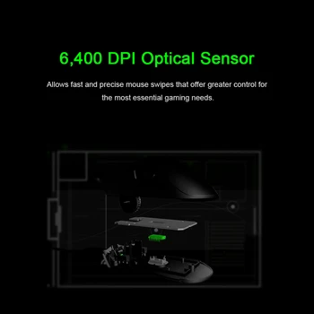 Spēļu Pele Razer Vadu 6400DPI Ergonomisks Profesionālās kvalitātes Optisko Sensoru Razer Pelēm ar Datoru, Portatīvo spēļu pele