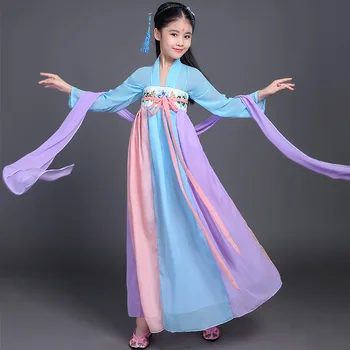 Ķīniešu Bērni Meitenes Princese Kleita Hanfu Tang Dynasty Svārki, Kostīmi Dramaturgic