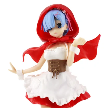 22 23 cm Anime Re:Dzīve citā pasaulē no nulles Ram Nem sarkano lakatu Rīcības Attēls PVC Kolekciju Modelis Rotaļlietas Lelle