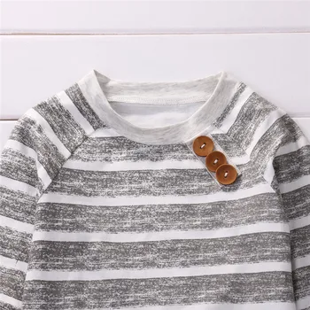 3Pcs Jaundzimušais Zēns Svītrainu Apģērbu ar garām piedurknēm T Krekls+Bikses Uzvalki, Bērnu Rudens Ziemas Tracksuit Tērpiem 0-18Months