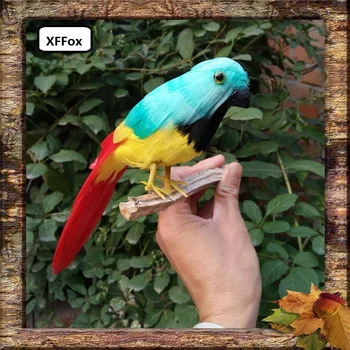 Nelielu reālās dzīves zils&sarkans papagailis modelis putas&spalvu gudrs papagailis putnu lelle par 18 cm xf1022