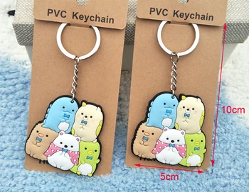 Sumikko gurashi lomu Karstā Anime Atslēgu piekariņi PVC Attēls Keyring Keychain Keyholder Dzimšanas dienas Dāvana JAUNAS Unisex