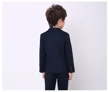 Melna/zila zēnu uzvalki, kāzas, Bērni, Balli Uzvalki, Melnā Kāzu Tērpi Bērniem Lielu Bērnu Apģērbu Komplekts Zēns Oficiālu Tērpu 2gab
