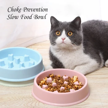 1gb KARSTĀ Kārta Mīlestība Aizrīties Novēršanas Slow Food Pet Bļoda Anti-aptaukošanās Pet Bļoda Kaķu Bļodas