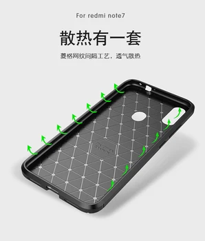 Par Xiaomi Redmi 7 Lietā Mīksta Silikona Oglekļa šķiedras Triecienizturīgs ādas Aizsardzībai Atpakaļ uz Lietu par xiaomi redmi7 pilnībā segtu shell