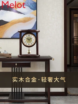 Galda Pulkstenis Sēdekļa Pulkstenis Retro Retro Ķīniešu Stilā Galda Pulksteni Pulksteni Mājas Dzīvojamā Istaba Darbvirsmas Darbvirsmas Svārsta Pulksteņa Displejs