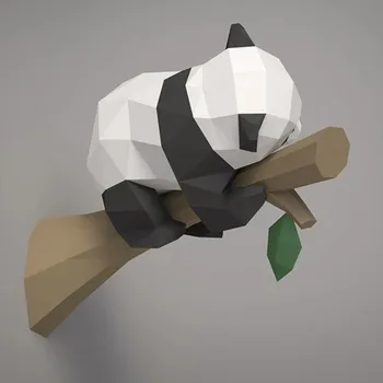 Panda Gudrs 3D Papīra Paraugs DIY Rokasgrāmata Dzīvniekiem Papercraft Darbības Rādītāji Mīklas Mazulis Dāvanu Sienas Uzstādīts Apdares Mājās Karājas Rotaļlietas