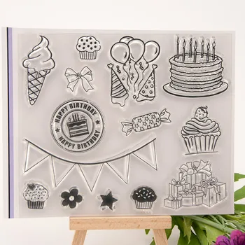 Saldējuma Torte Banner Pārredzamu Skaidrs, Silikona Zīmogs Zīmogs DIY Scrapbooking Albumu Dekoratīvās Skaidrs, Zīmogs Lapas