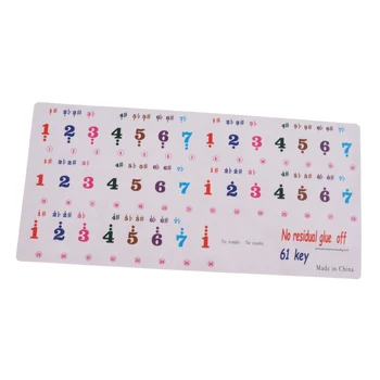 Līmi 61 Taustiņu Klaviatūru Uzlīmes Skaidri norādīt Tastatūras Instruments Piederumu Bērniem 9.25x4.41inch