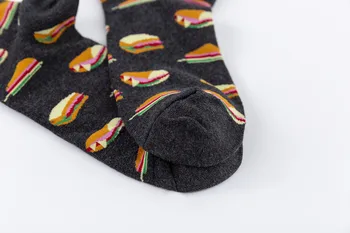 Smieklīgi Pārtikas Modelis, Laimīga Zeķes Vīriešiem Sandwich Hamburger Riņķa Kokvilnas Sokken Īsās Zeķes Jaunu 2020. Gada Rudenī Laimīgs Zeķes Vīriešu